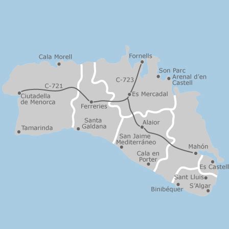 Mapa de Menorca, Balears  Illes : habitaciones en alquiler ...