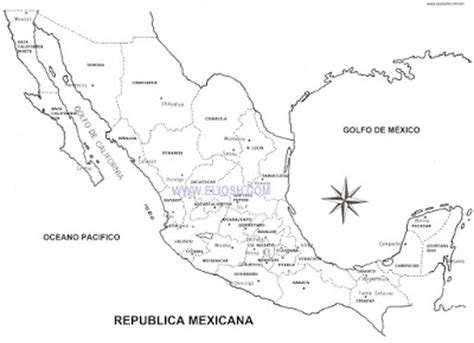 Mapa de México con divisiones y nombres de Estados El mapa ...