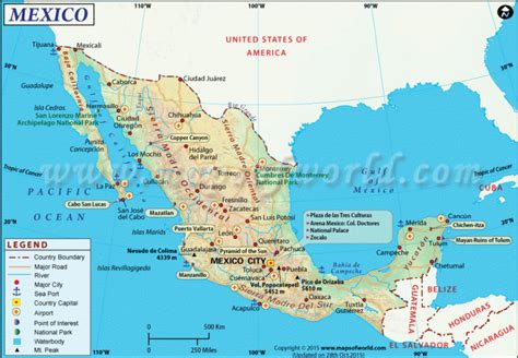 Mapa de México con nombres y capitales para descargar Gratis
