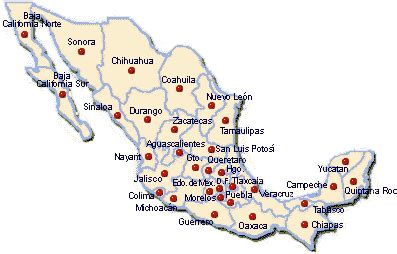 Mapa De Mexico Dividido Por Estados