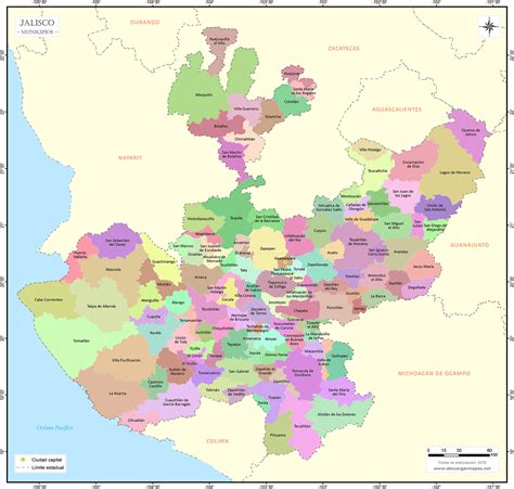 Mapa de municipios de Jalisco | DESCARGAR MAPAS
