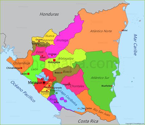 Mapa De Nicaragua | threeblindants.com