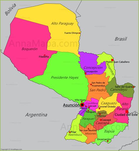 Mapa de Paraguay   AnnaMapa.com