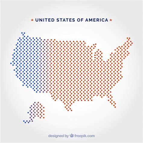 Mapa de puntos de los estados unidos de américa ...
