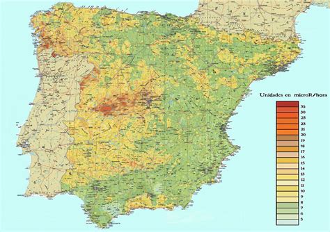 Mapa de radiación gamma natural en España – La Cartoteca