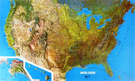 Mapa de relieve de los Estados Unidos   Mapa de Estados Unidos