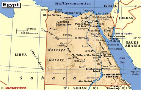 Mapa de República Árabe de Egipto