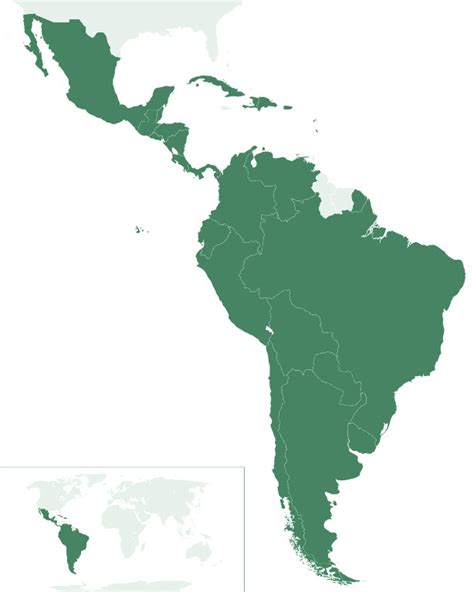 Mapa de ubicación de América Latina   Mapa de América
