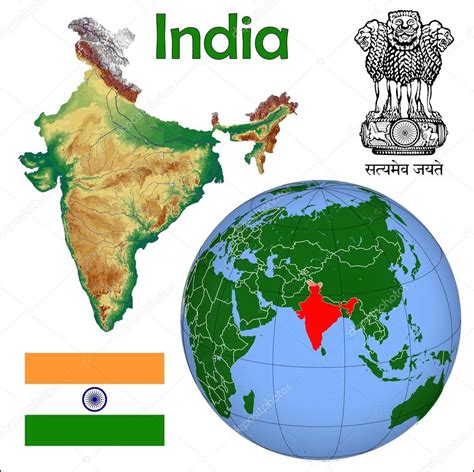 Mapa de ubicación de mundo de India — Vector de stock ...