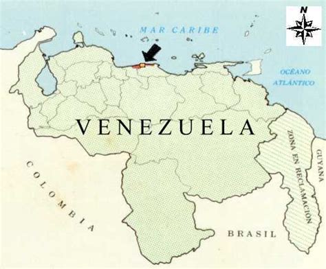 Mapa de ubicación geográfica de Caracas
