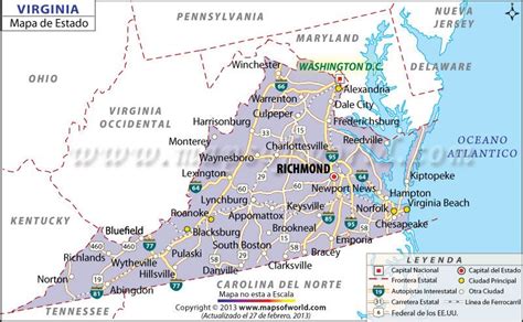 Mapa de Virginia | HISTORIA E.E.U.U. | Pinterest | Mapa ...