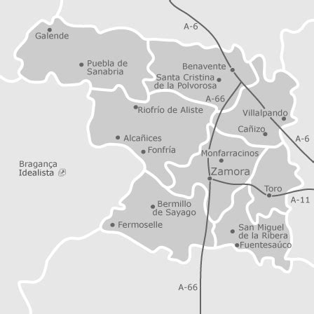 Mapa de Zamora provincia — idealista