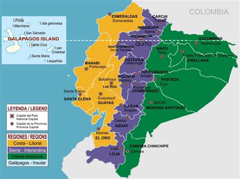 Mapa del Ecuador y sus regiones | Ecuador Noticias ...