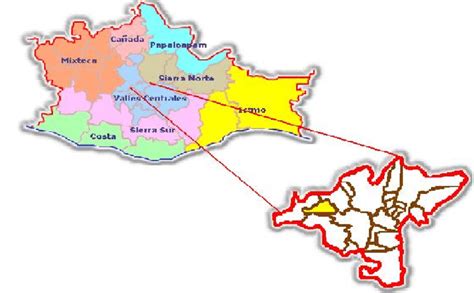 Mapa del Estado de Oaxaca, ubicación del municipio donde ...