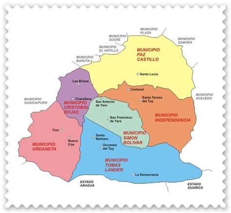 Mapa del estado miranda con sus municipios   Imagui