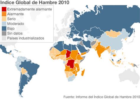 Mapa del hambre en el mundo