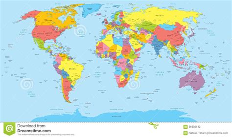 Mapa Del Mundo Con Nombres De Los Países, Del País Y De La ...