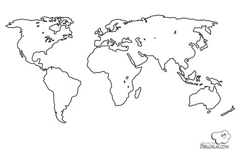 Mapa del Mundo   Dibujalia   Dibujos para colorear ...