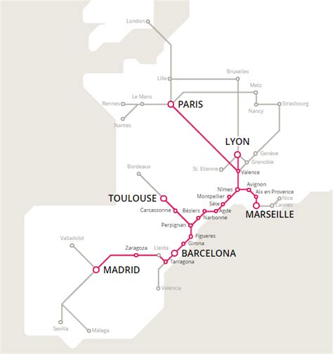Mapa destinos Renfe SNCF Viajes e ideas