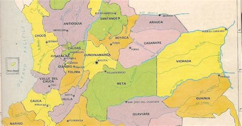 Mapa división político   administrativa de Colombia : Salutip