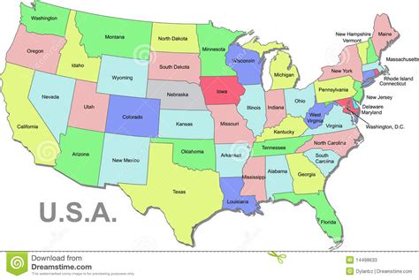 Mapa dos EUA ilustração do vetor. Ilustração de américa ...