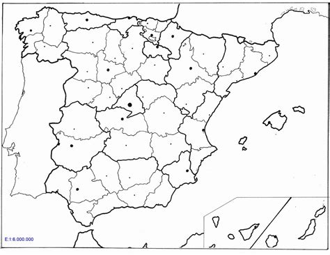 Mapa España Politico Mudo