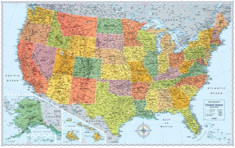 Mapa Estados Unidos Eua Usa Importado   R$ 77,00 em ...