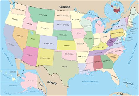 Mapa Estados Unidos | threeblindants.com