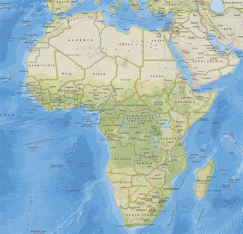 Mapa Físico da África