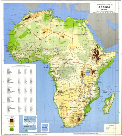 Mapa físico de África 1988   Tamaño completo