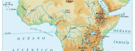 Mapa físico de ÁFRICA – Aprende Geografía, Historia, Arte ...