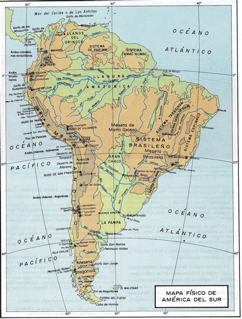 Mapa Físico de América del Sur ~ Online Map