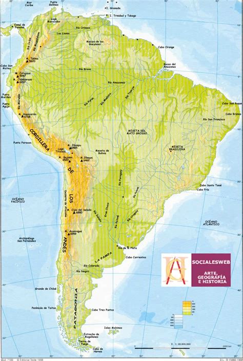 Mapa Fisico De America Del Sur Para Imprimir