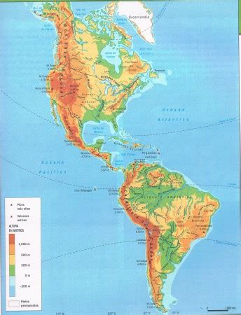 Mapa Físico de América :: Geoelisa