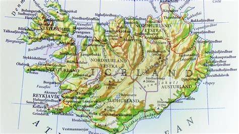 Mapa físico de Islandia