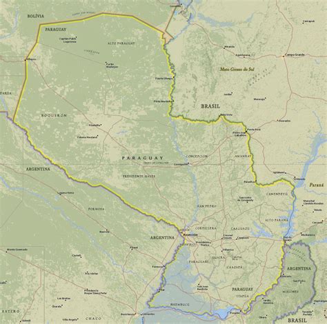 Mapa Físico de Paraguay