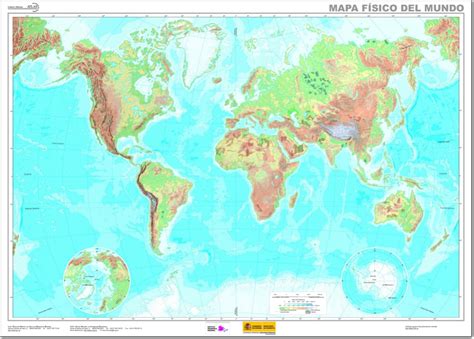 Mapa físico mudo del Mundo Mapa de ríos y montañas del ...