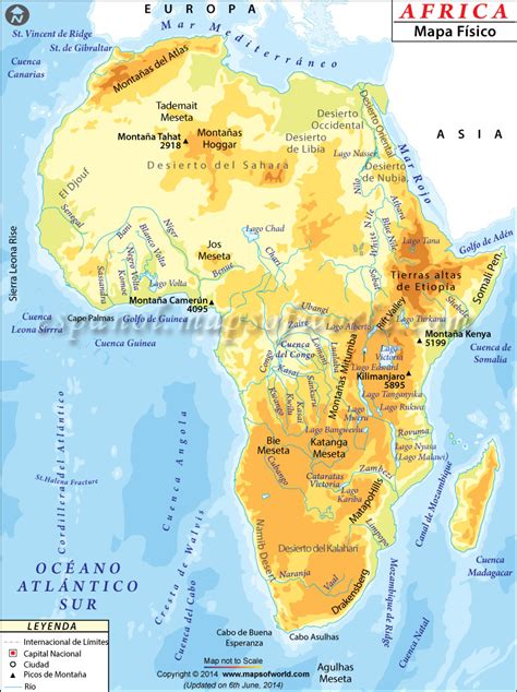 Mapa físico y político de África. | Historia del Mundo ...