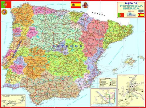 Mapa Geo Político Da Península Ibérica ~ Portugal E ...