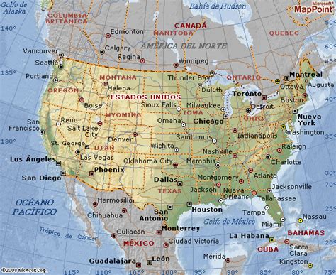 Mapa geográfico de los Estados Unidos   Geografia Estados ...