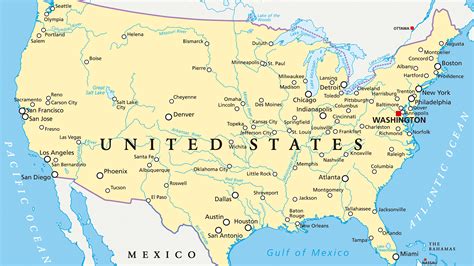 Mapa hidrográfico de Estados Unidos