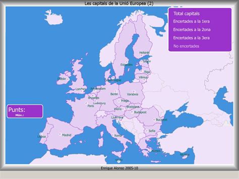 Mapa interactiu de la Unió Europea Capitals de la Unió ...