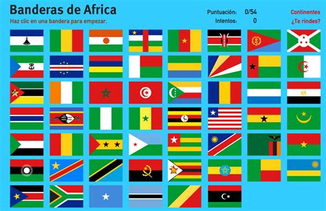 Mapa interactivo de África Banderas de África. Juegos de ...