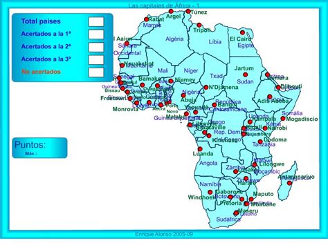 Mapa interactivo de África Capitales de África. ¿Dónde ...