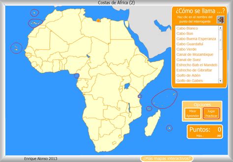 Mapa interactivo de África Costas de África. ¿Cómo se ...