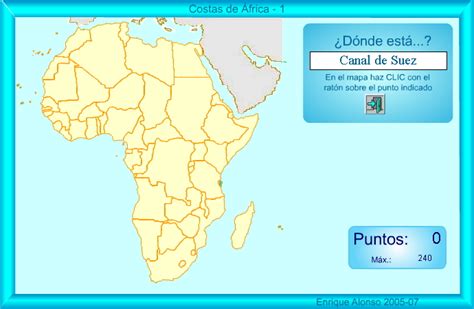 Mapa interactivo de África Costas de África. ¿Dónde está ...