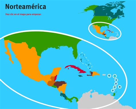 Mapa interactivo de América del Norte Países de América ...