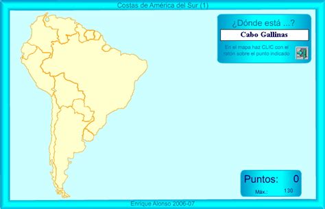 Mapa interactivo de América del Sur Costas de América del ...