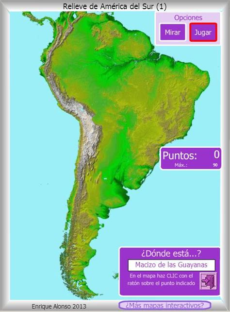 Mapa interactivo de América del Sur Relieve de América del ...