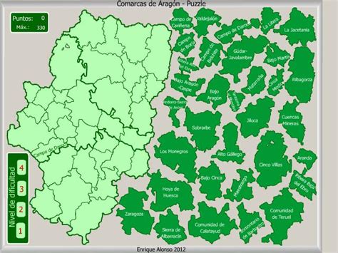 Mapa interactivo de Aragón Comarcas de Aragón. Puzzle ...